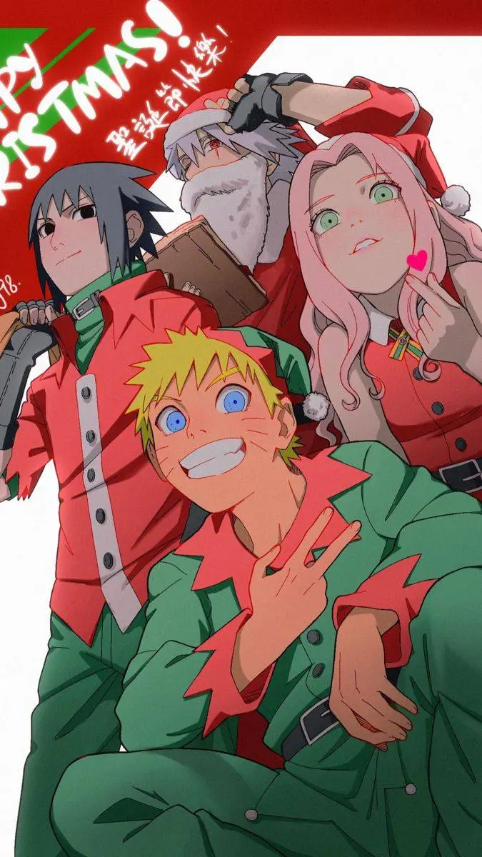 ai character: Naruto Christmas background