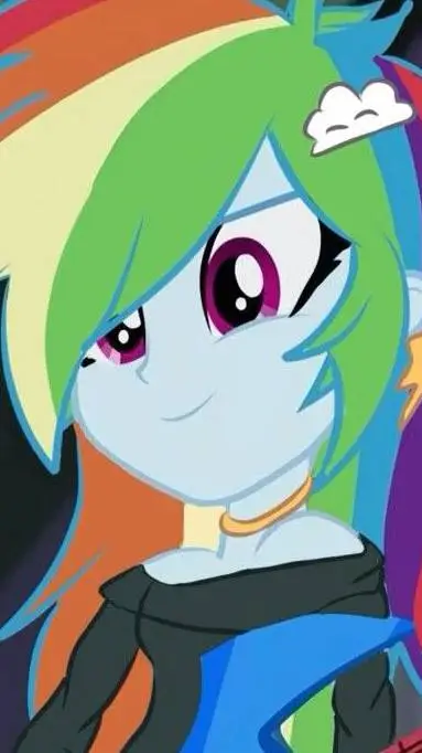 ai character: RAINBOW DASH  background
