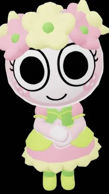 ai character: poppy floral suds background