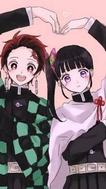 ai character: kanao y Tanjiro  background
