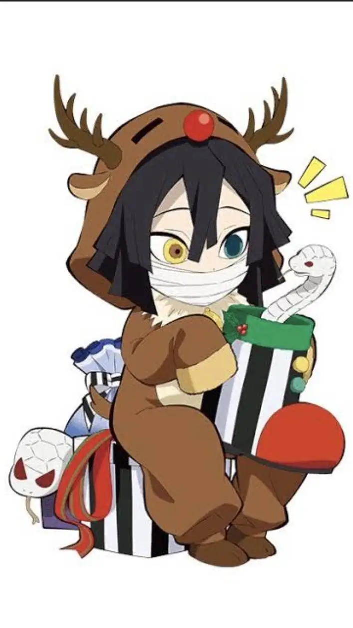 ai character: Kny christmas background