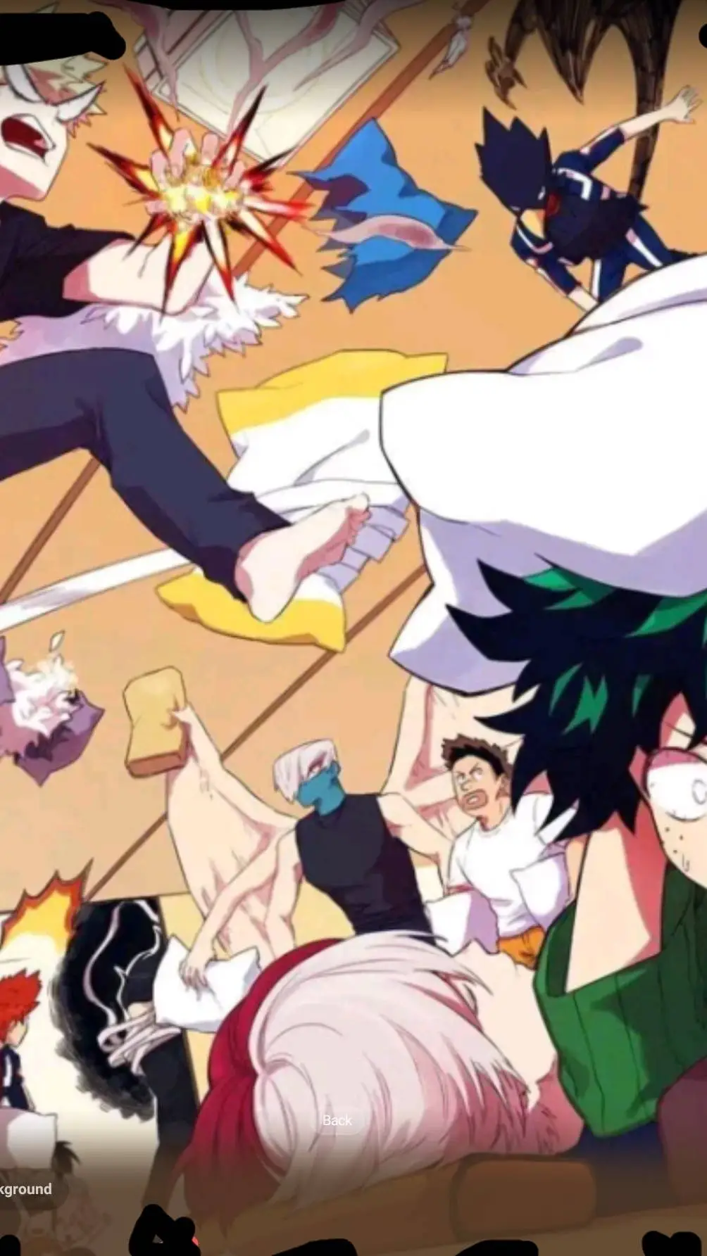 ai character: Pigiama party MHA background