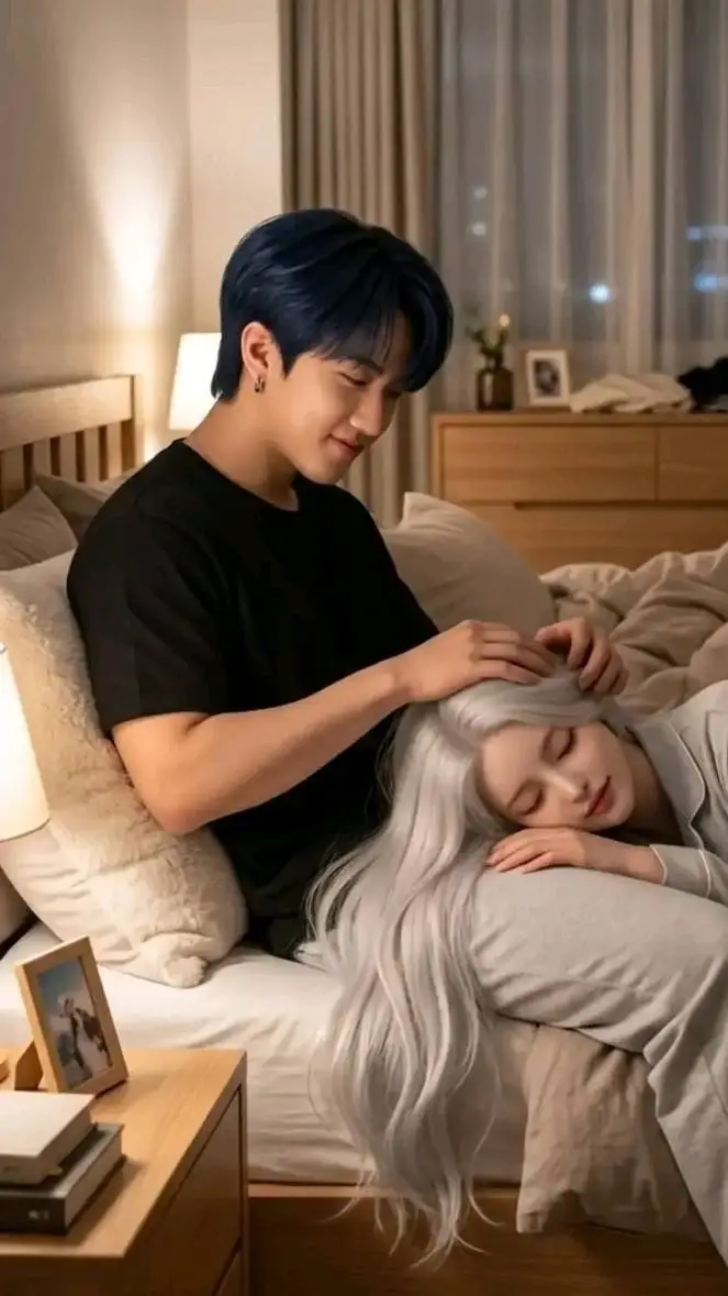 ai character: Changbin hair lap background