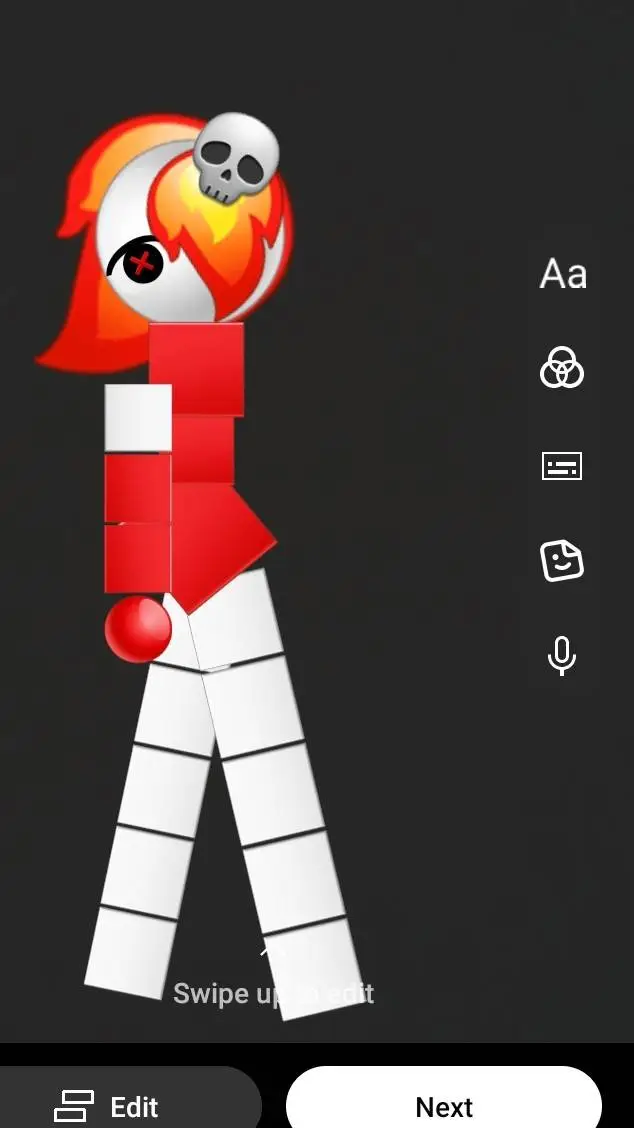 ai character: fire girl background