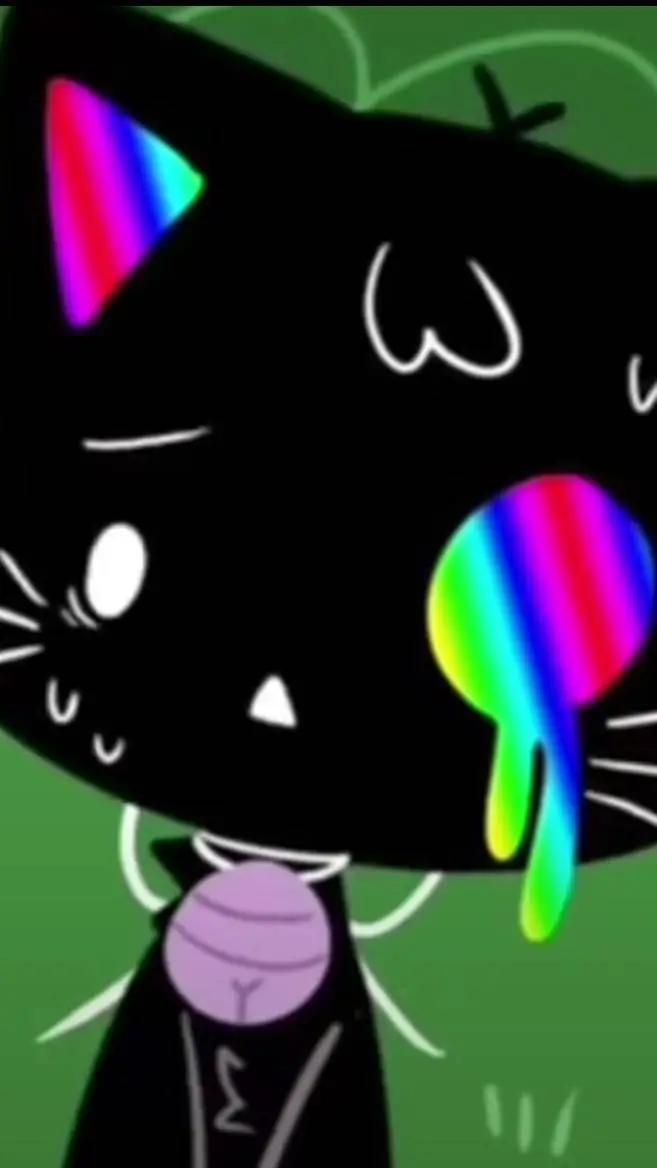 ai character: rainbow background