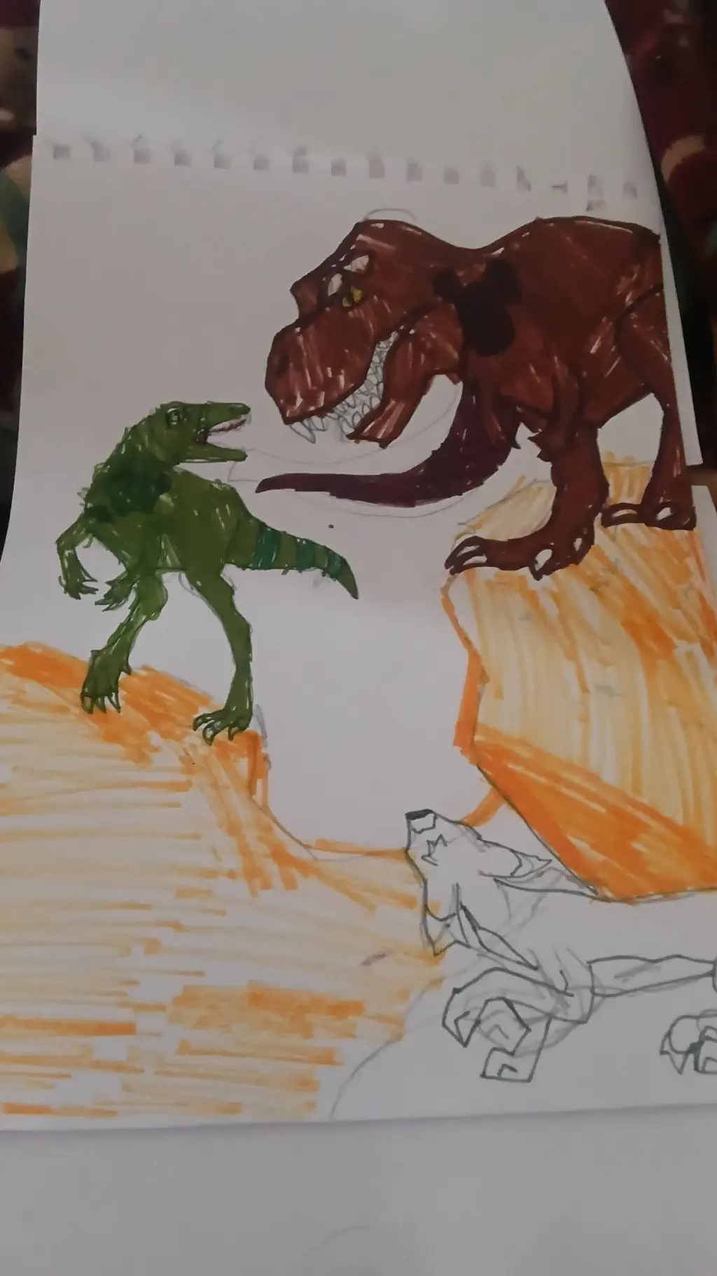 ai character: WC with dinosaurs! background