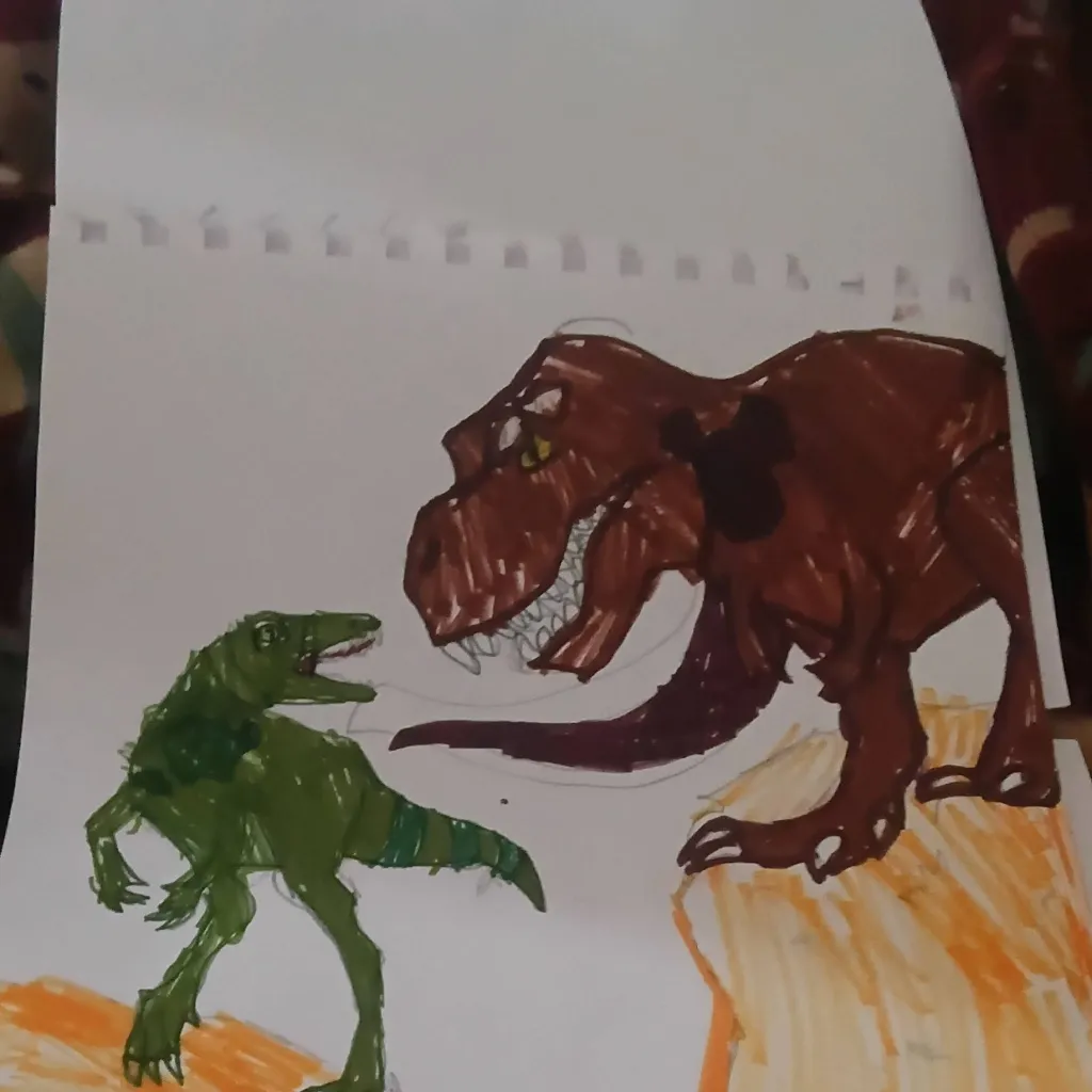 chat with ai character: WC with dinosaurs!