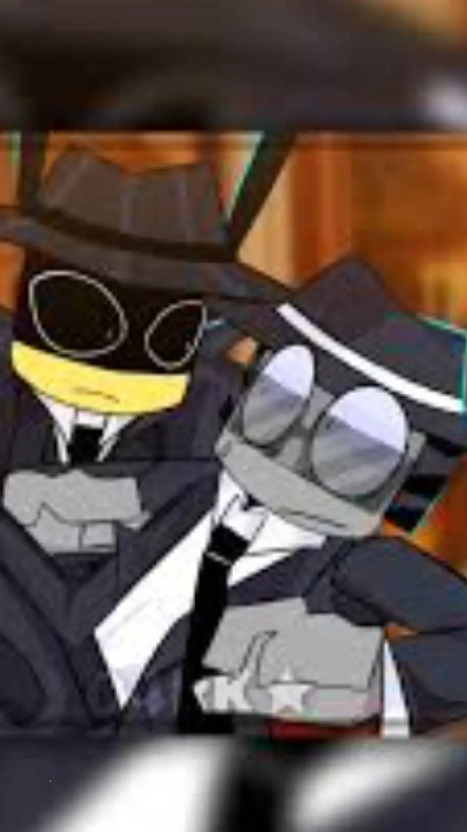 ai character: double fedora background
