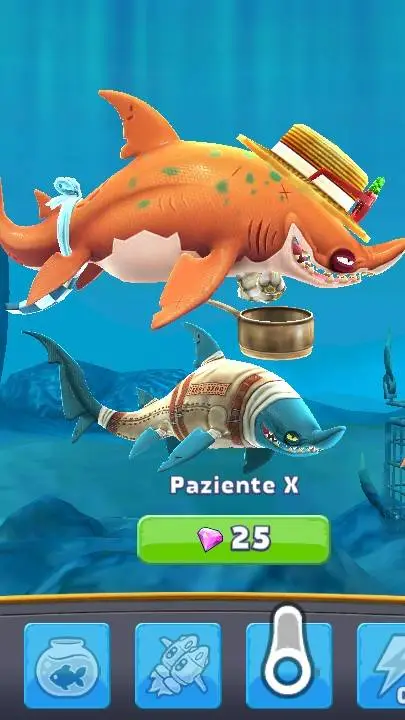 ai character: hungry Shark world background