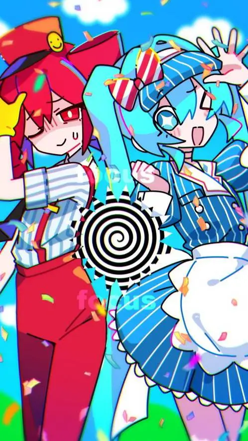 ai character: Miku x Teto background
