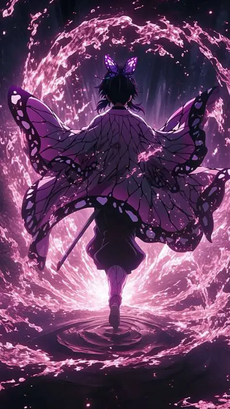 ai character: Douma vs Shinobu  background