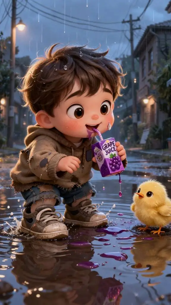 ai character: Street baby  background