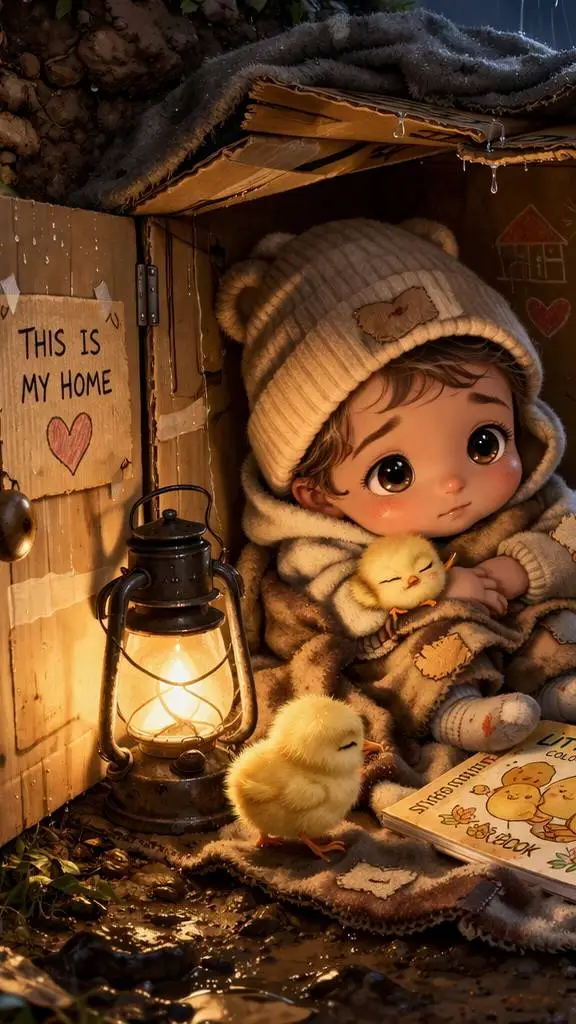 ai character: baby homeless background