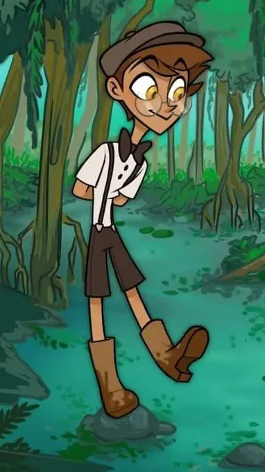 ai character: kid alastor  background
