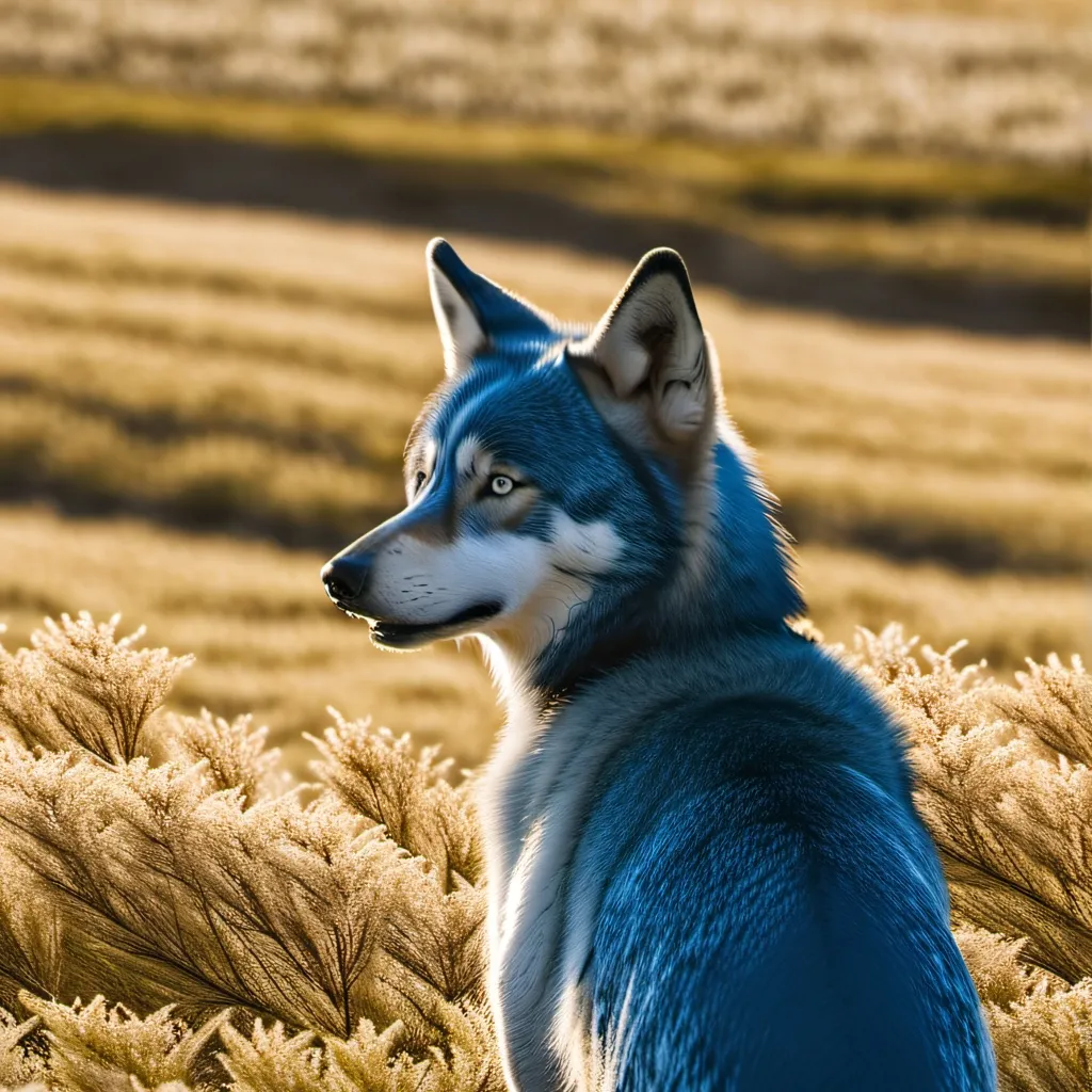 chat with ai character: the rare blue wolf