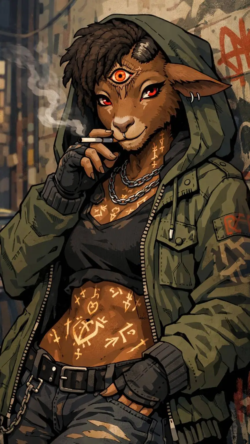 ai character: Baphomet  background