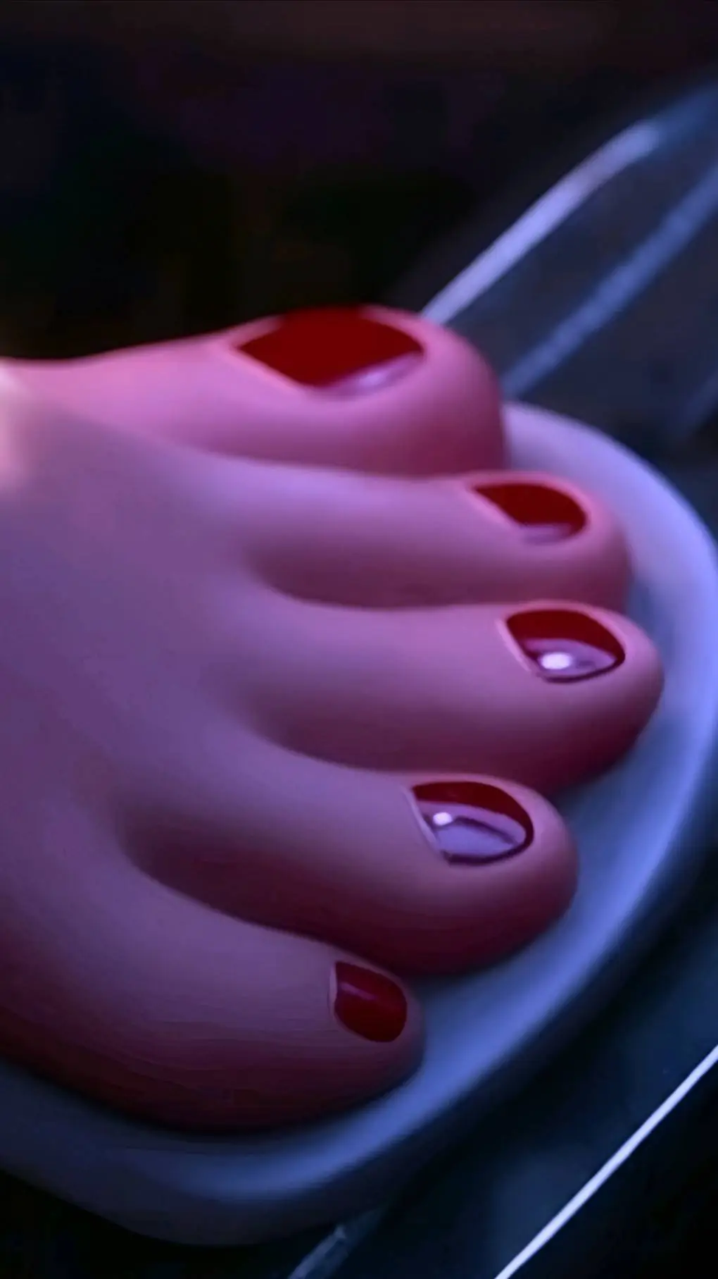 ai character: cherry red toes background