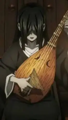 ai character: Nakime𐚁๋࣭⭑ֶָ֢🖤 background