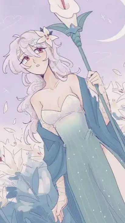 ai character: White lily cookie background