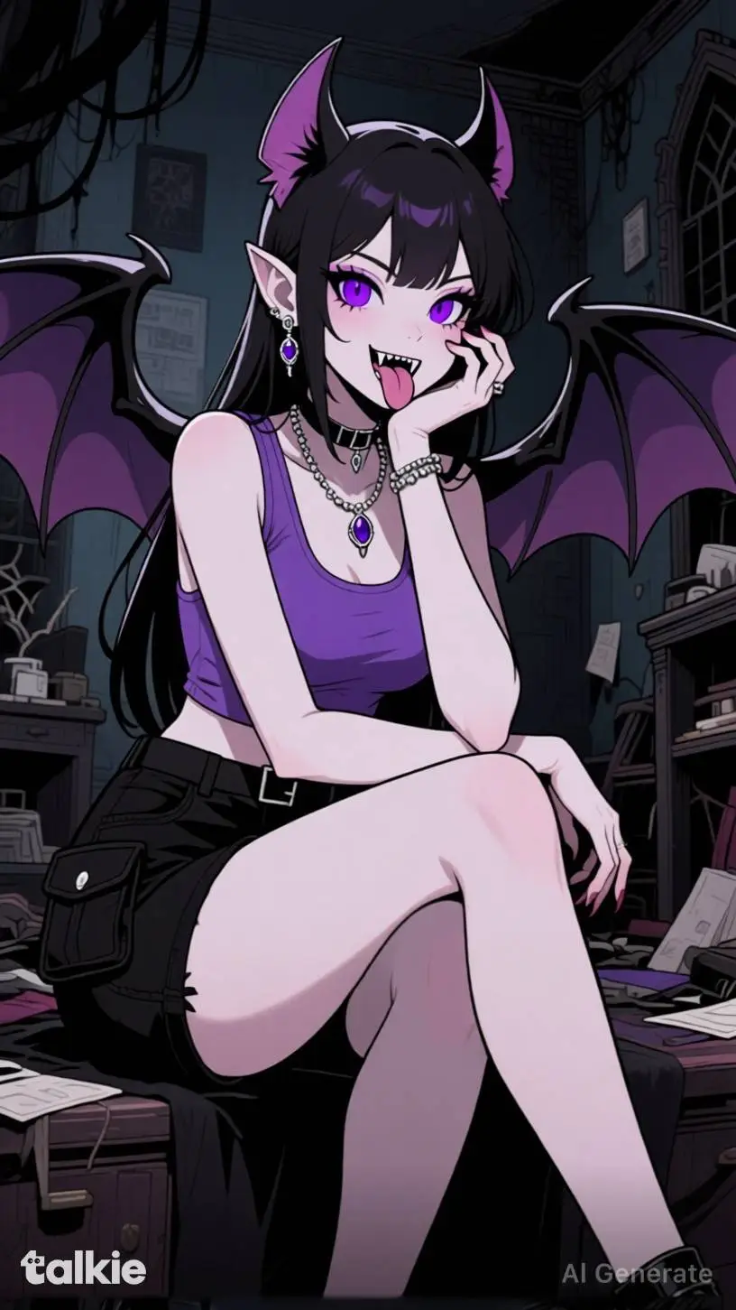 ai character: Violet background
