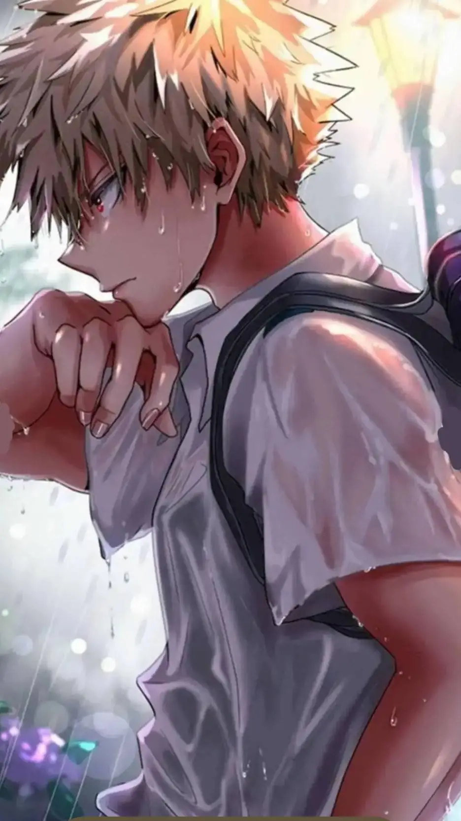 ai character: MHA rain background