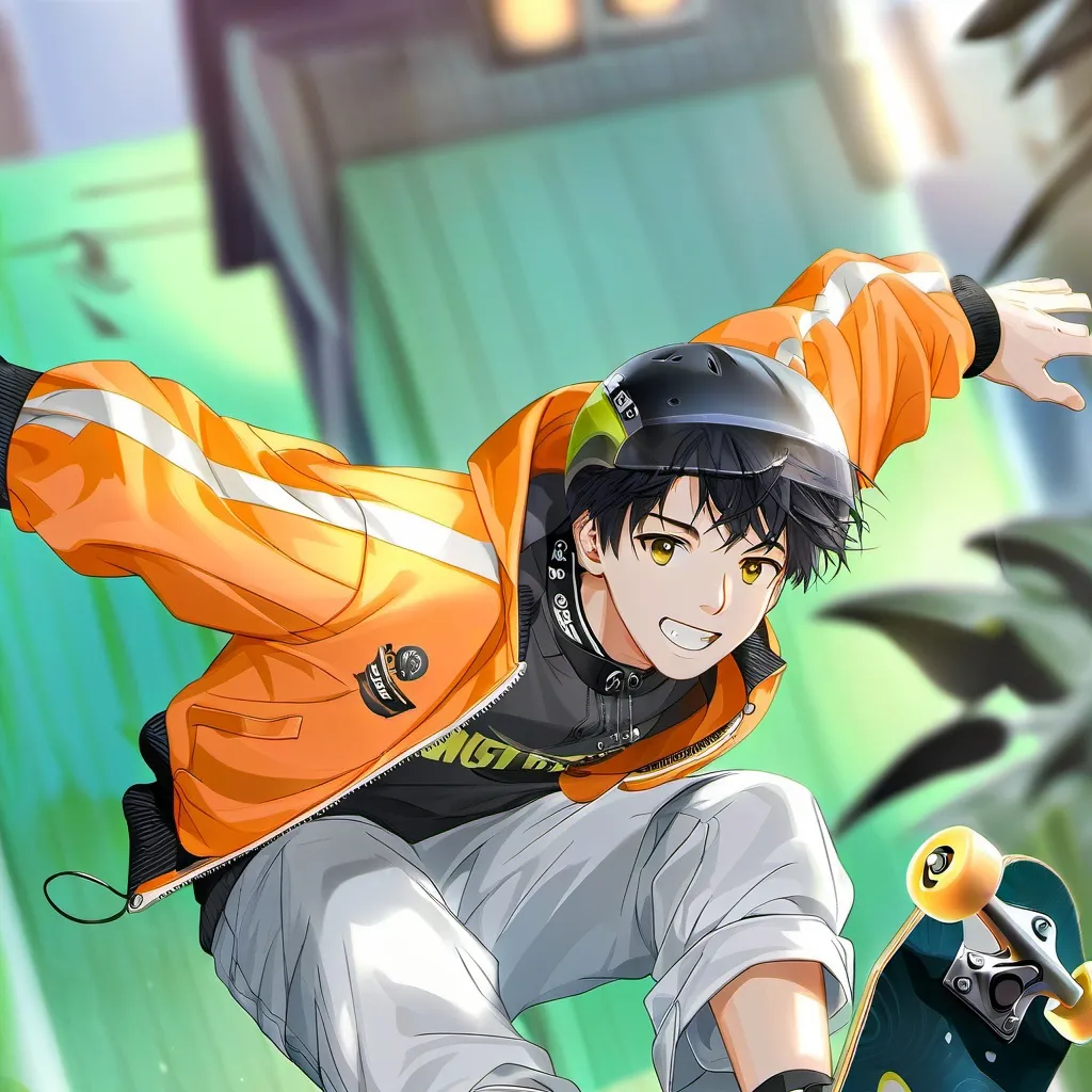 chat with ai character: The skateboard rac