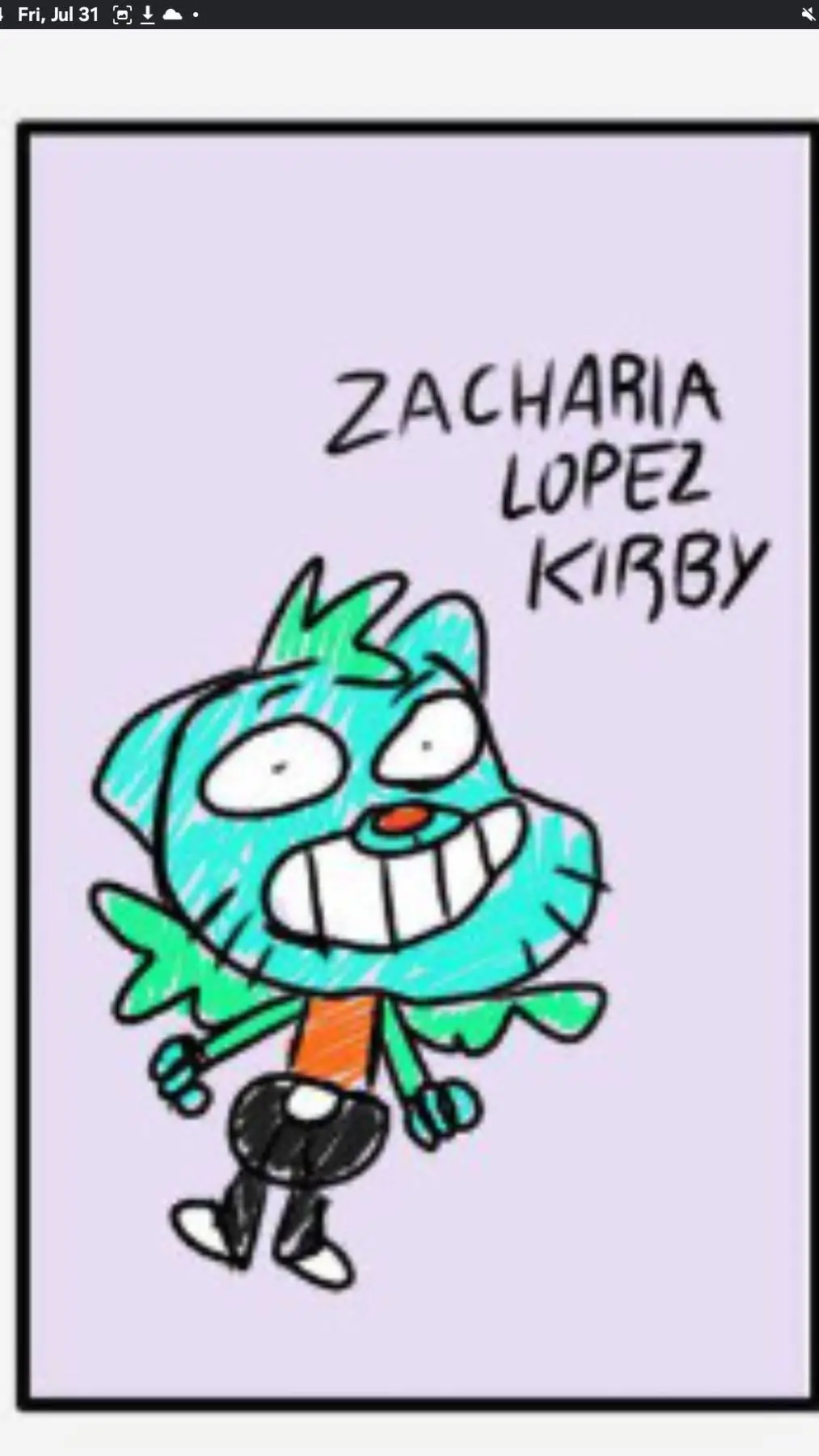 ai character: zacharialopezkirby background
