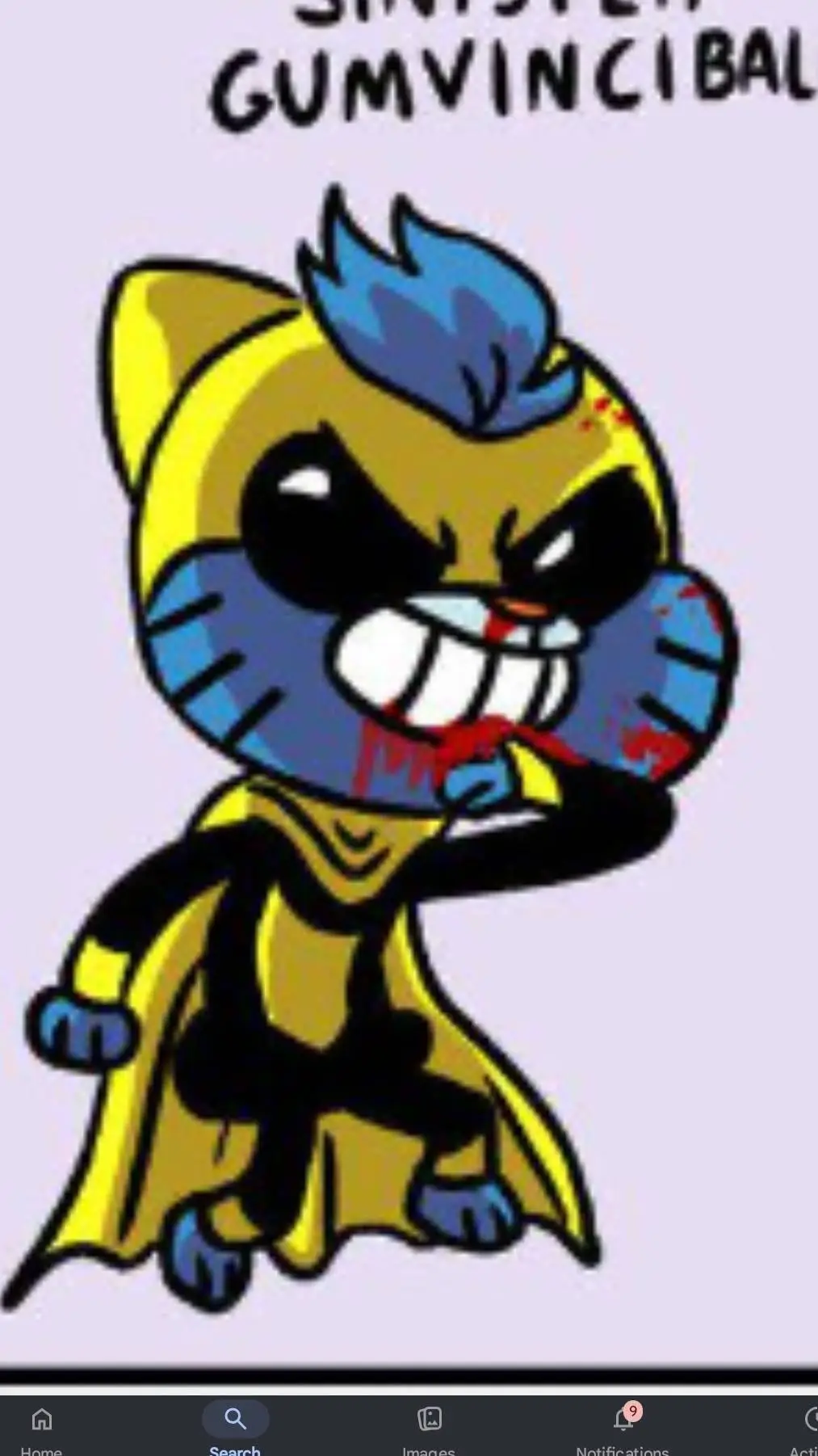 ai character: sinister gumball background
