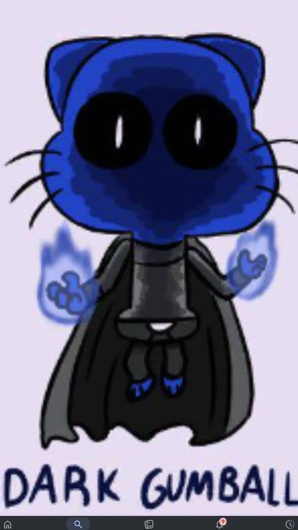ai character: dark gumball background