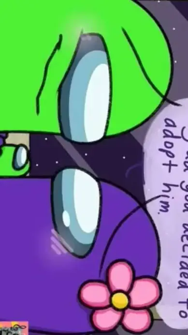 ai character: Verde x morado background
