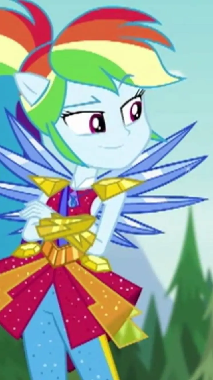 ai character: Rainbow dash  background