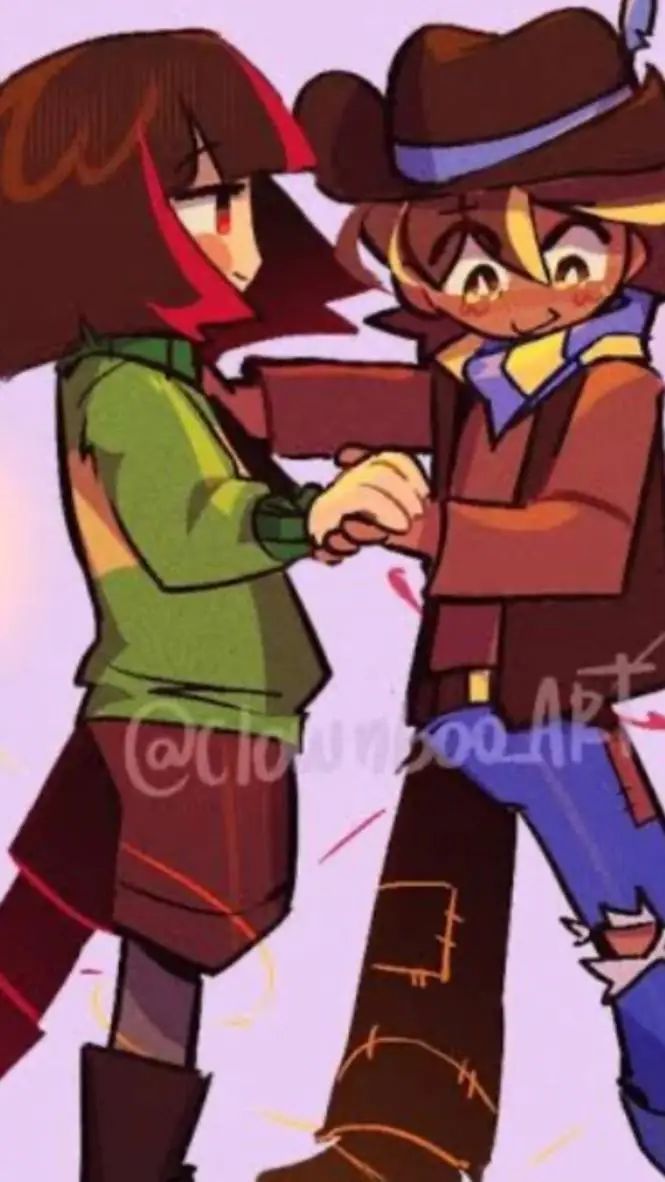 ai character: Clover X Chara ❤️💛 background