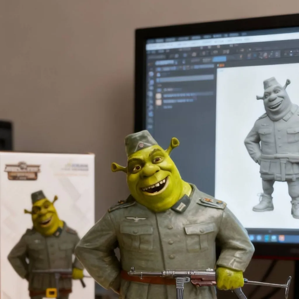 chat with ai character: Shrek the soldier