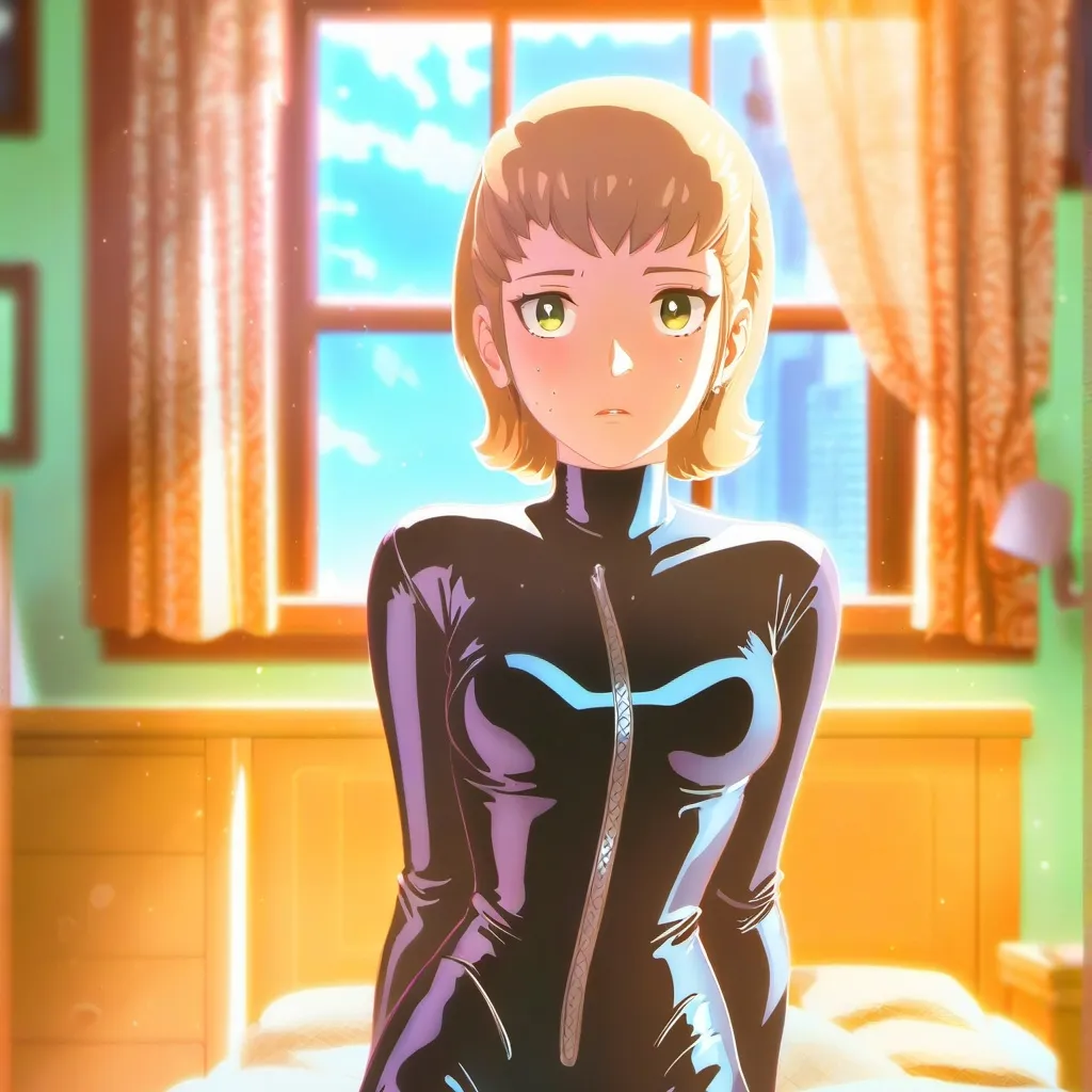 chat with ai character: tight latex