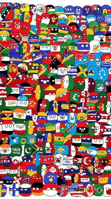 ai character: countryballs  background