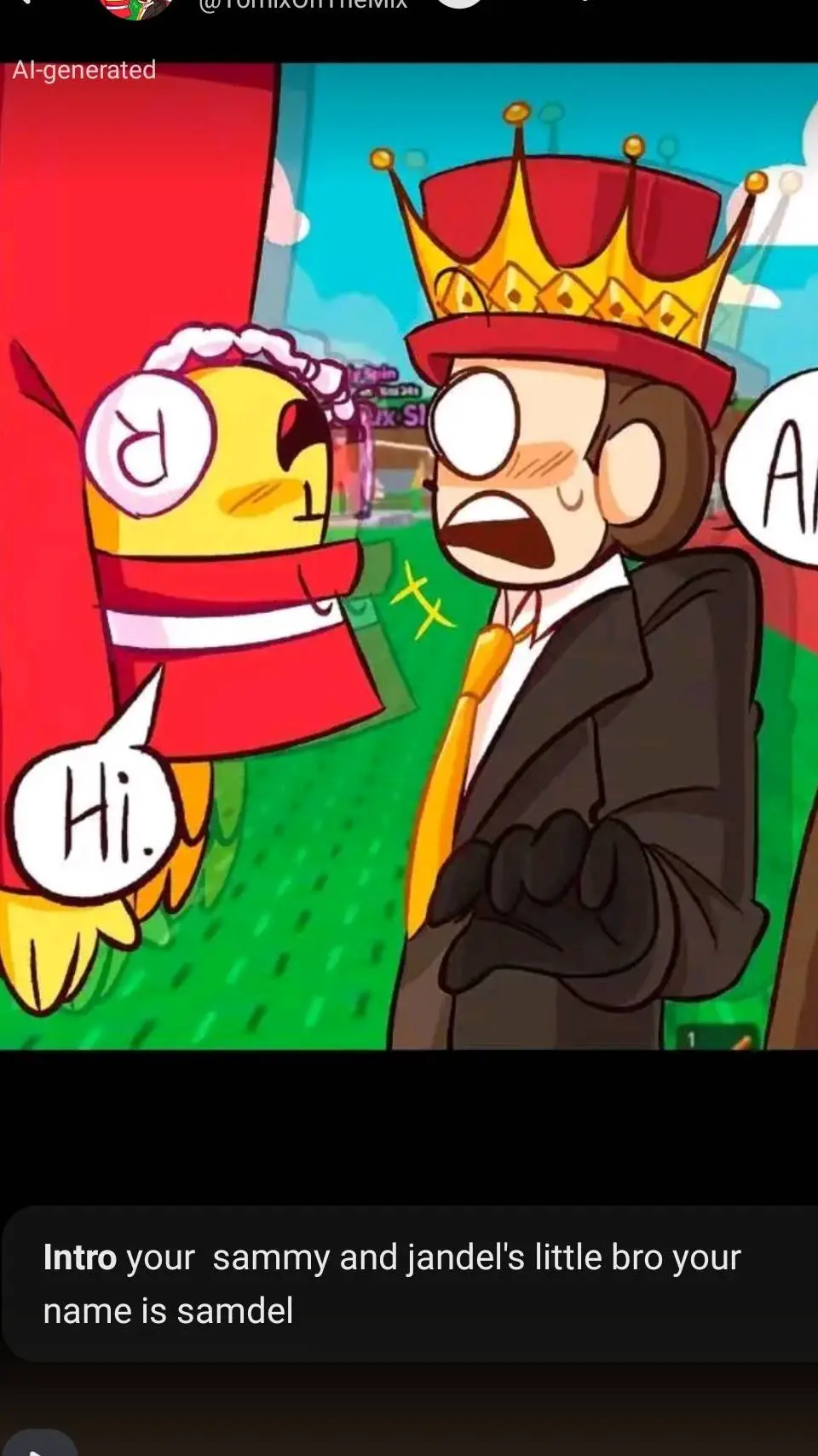 ai character: sammy BOO jandel background