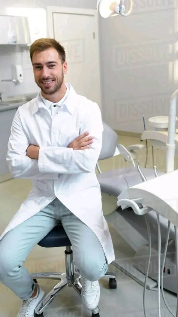 ai character: dentist Staven  background