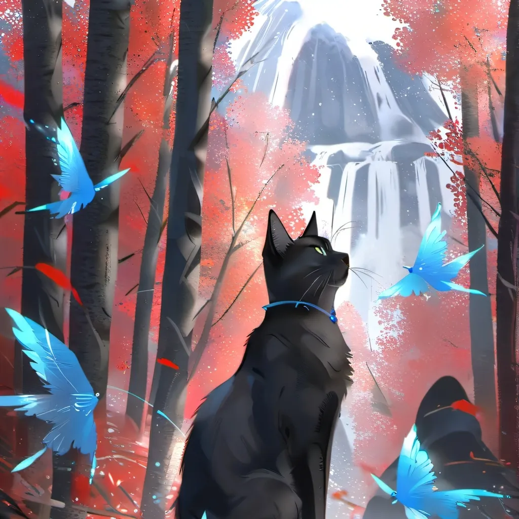 chat with ai character: a blue water cat