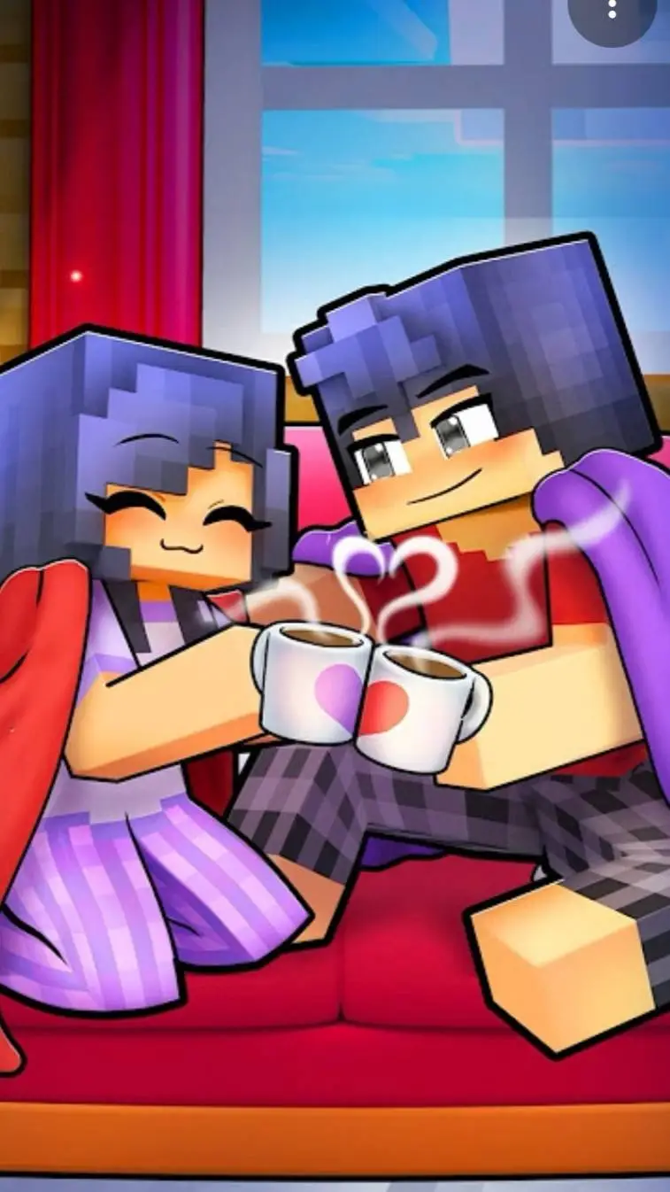 ai character: aphmau and aaron  background