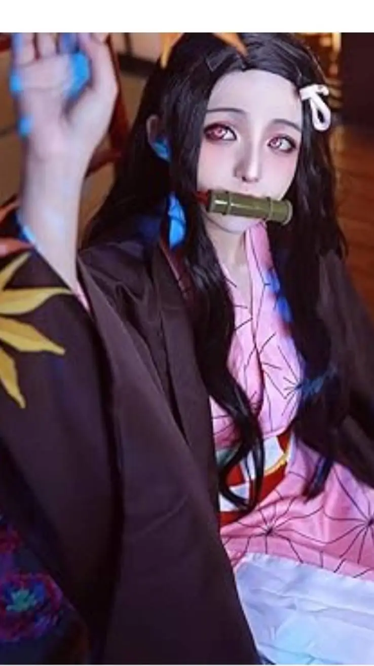 ai character: nezuko cosplay  background