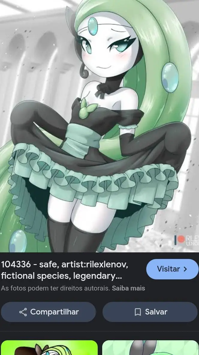 ai character: Melotta poke 💚 background