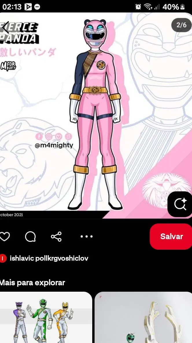 ai character: Power Rangers 🐼 background