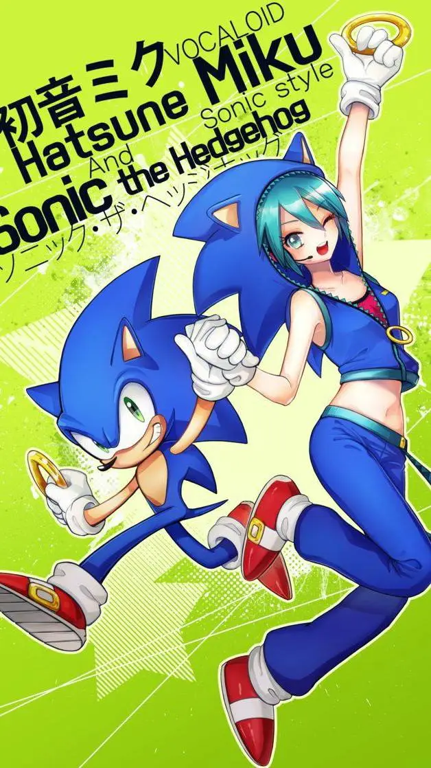 ai character: sonic y miku ★ background