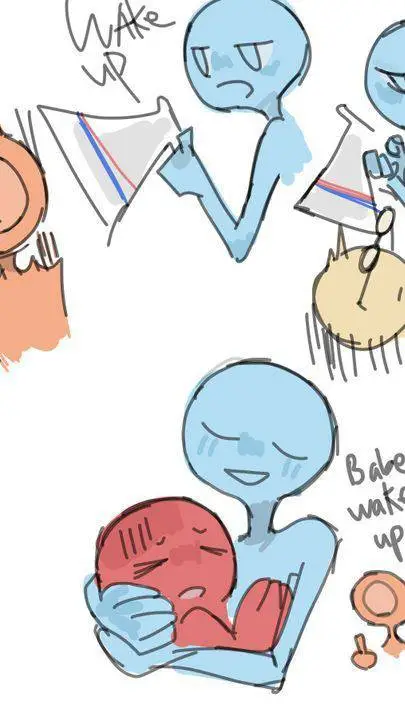 ai character: red x blue  background