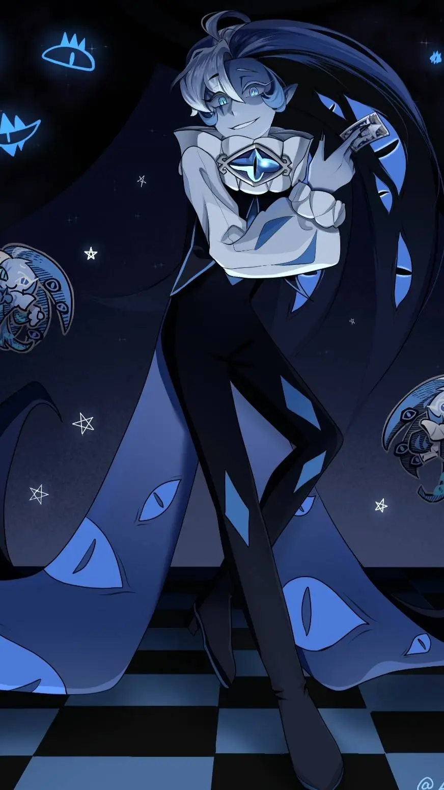 ai character: shadow milk cookie background