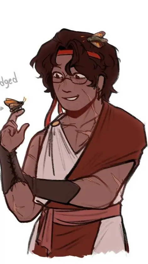 ai character: Polites🥞❤️ background