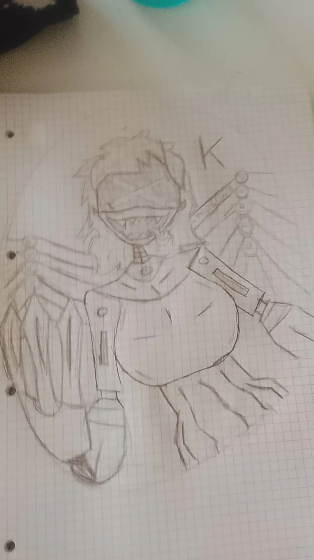 ai character: K (MD, art by me) background