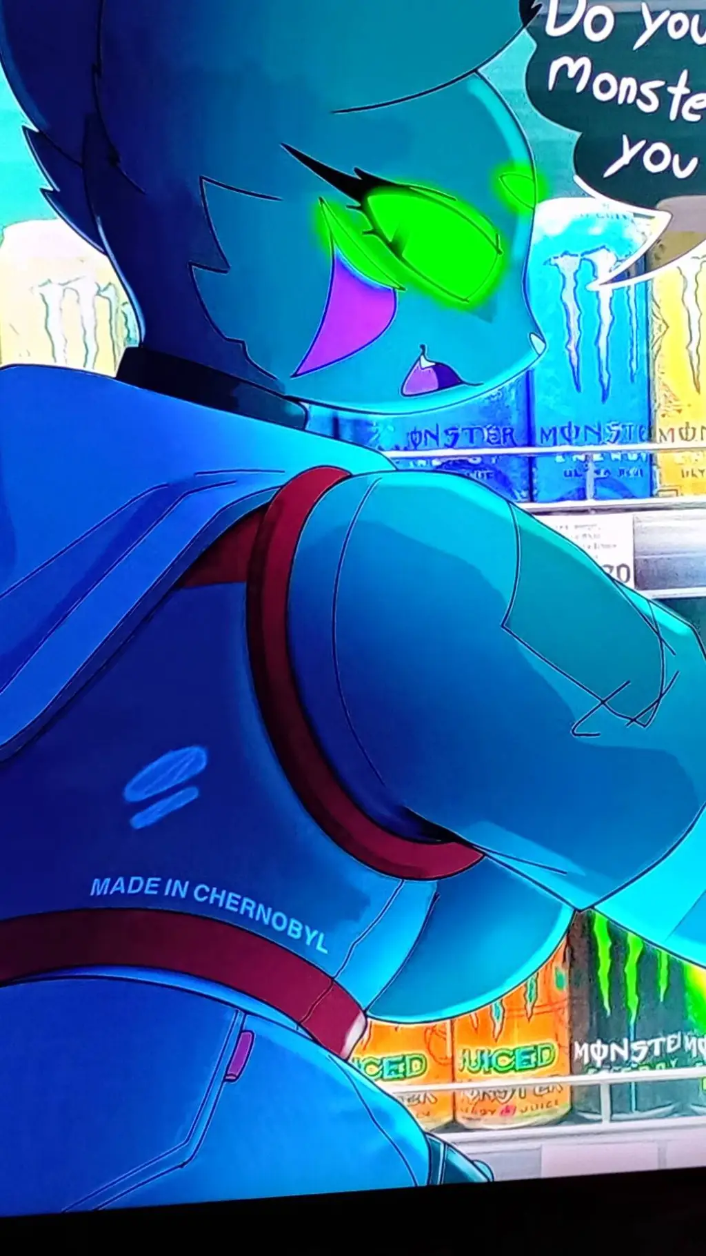 ai character: Monster Energy ♀️ background