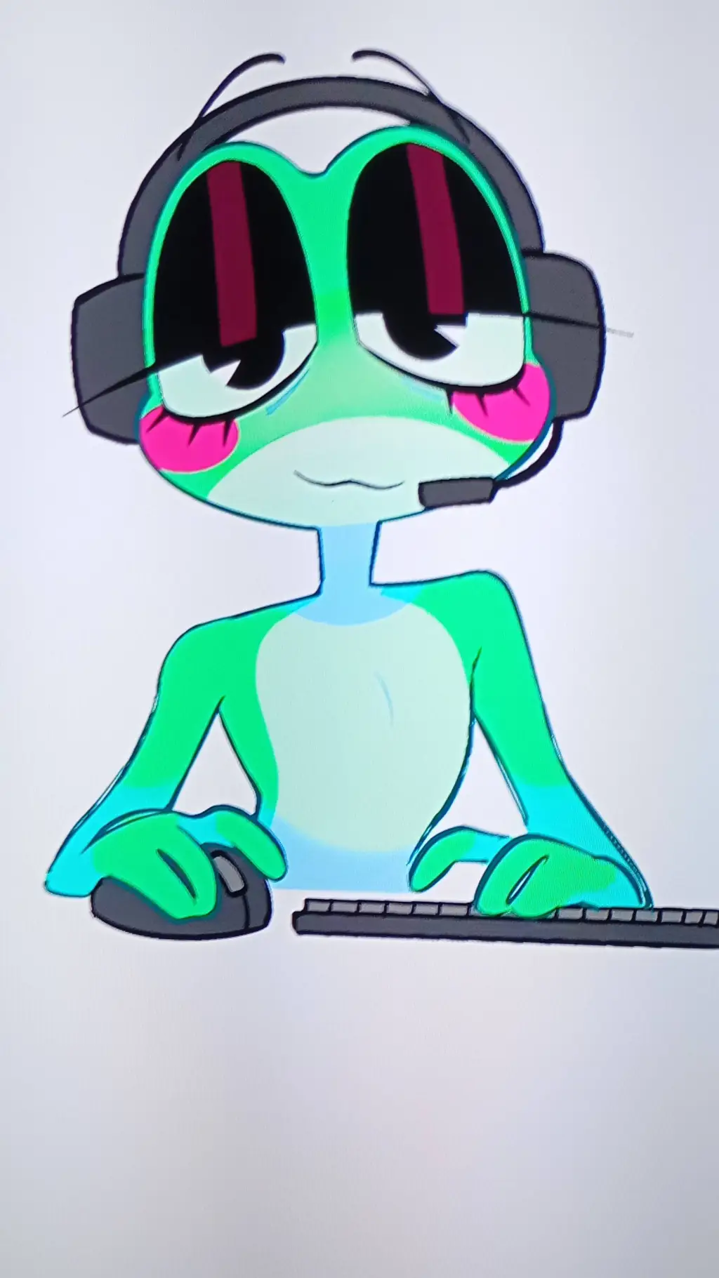 ai character: Ribbit loves you background