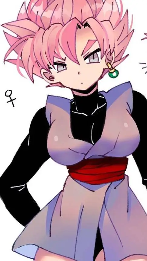 ai character: Female goku black  background